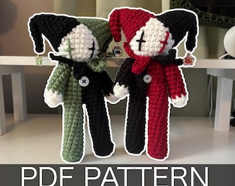 Crochet Pattern – Whimsical Jester/Clown Plushie – PDF Amigurumi Tutorial