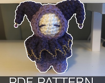 Crochet Pattern – Mini Whimsical Jester/Clown Plushie – PDF Amigurumi Tutorial