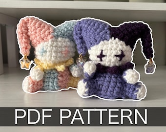 Crochet Pattern – Whimsical Sitting Jester Plushie – PDF Amigurumi Tutorial