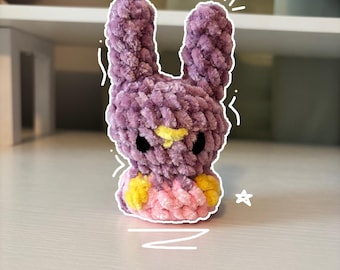 Crochet Baby Bunny | Handmade Fluffy Plush Bunny Toy | Cute Amigurumi Bunny inspired by Jax
