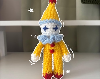 Handmade Crochet Clown Plushie – Whimsical Amigurumi Clown Doll inspired by Kaufmo