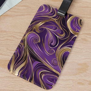 Kofferanhänger - Gold Lila Swirl Chic Schön edel