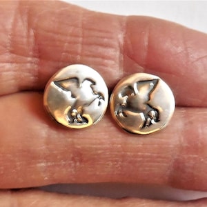Sterling Pegasus post earrings, mythical winged horse jewelry, Greek myth accessory, Pterippus or winged horse