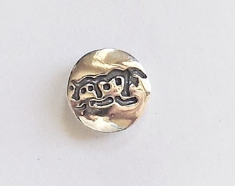 Sterling petroglyph faces tie tack, Alaska petroglyph, Alutiiq jewelry, under 15 USD, rock art lapel pin, Kodiak petroglyph, mens accessory