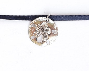 Sterling sand dollar necklace, beach jewelry, ocean gift, cruise pendant, SCUBA jewelry, swimmer gift, unisex surfer necklace