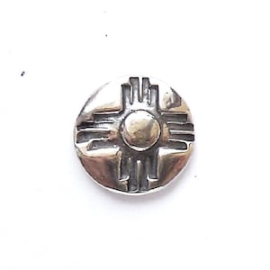 Sterling zia tie tack, 12 mm petroglyph lapel pin, sun symbol, mens gift, rock art jewelry, New Mexico accessory, southwest jewelry
