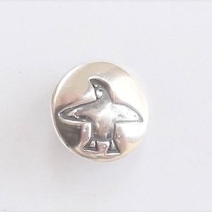 Sterling puffin button or bracelet, AK gift, aquatic bird accessory, purse clasp, shawl button, northeast jewelry, northwest accessory