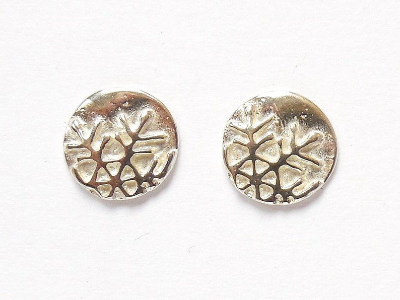 Sterling snowflake post earrings winter studs holiday gift image 1