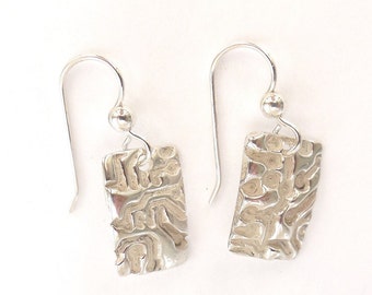 Sterling circuit earrings, circuit board accessories, engineer gift, computer jewelry