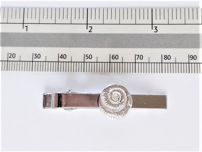 fossil accessory mens gift Father/'s Day gift under 15 rock hound gift graduation gift geology jewelry Sterling ammonite tie clip