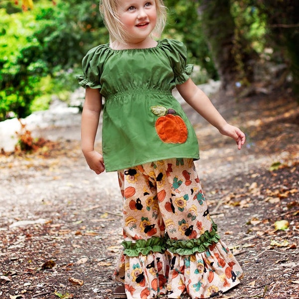 Great Pumpkin Boutique Fall Peasant Top and Ruffle Pants - Sizes 12mos - 6yr