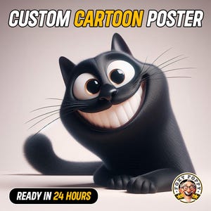 Pixar-Inspired Custom Cartoon Poster | Custom Pet Movie Poster | Ready in 24 hours | Personalized Cartoon Portrait | Digital Downloads