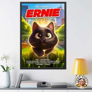 Personalized Cat Movie Poster | Pixar-style Movie Poster of your Cat | Cartoon Cat Portrait | Wall Art for Pet Lovers | Digital Downloads