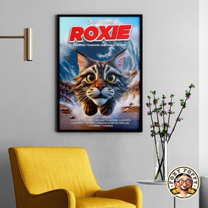 Personalised Cat Movie Poster | Pixar-style Movie Poster of your Cat | Cartoon Cat Portrait | Wall Art for Pet Lovers | Digital Downloads