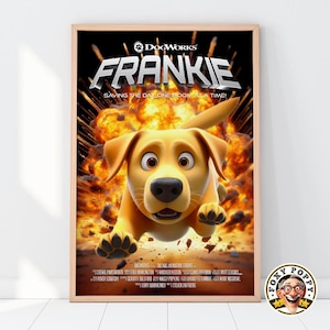 Custom Dog Movie Poster | Pixar-style Movie Poster of your Dog | Cartoon Dog Portrait | Wall Art for Pet Lovers | Digital Downloads