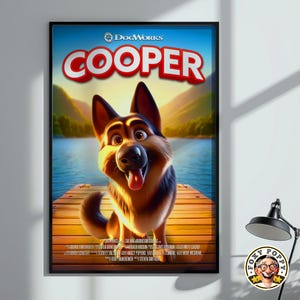 Custom Dog Movie Poster | Pixar-style Movie Poster of your Dog | Cartoon Dog Portrait | Wall Art for Pet Lovers | Digital Downloads