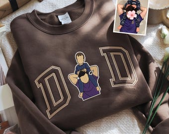 Custom Embroidered Photo Dad Sweatshirt | Personalized Fathers Day Gift