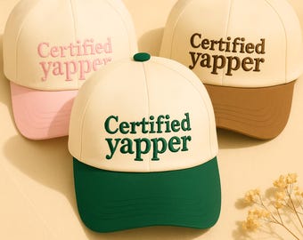 Embroidered 'Certified Yapper' Dad Hat, Unisex Cotton Baseball Cap