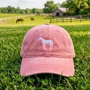 Embroidered Horse Baseball Cap: Tiny Design Ball Hats, Minimalist Hat, Custom Hat Father's Day