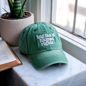 Human Rights Advocate Hat, Embroidered Cotton Cap