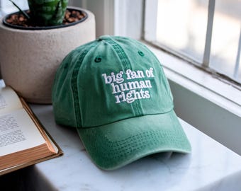 Human Rights Advocate Hat, Embroidered Cotton Cap