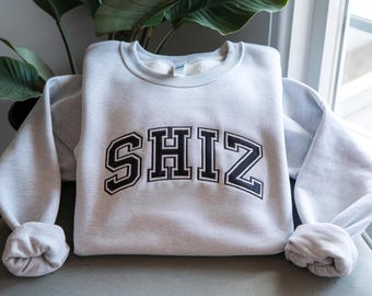 Wicked SHIZ Sweatshirt in Varsity Letters MULTIPLE COLORS in Pink Letter, Navy Blue Letter, Wicked Fan Gift, Wickeds Merch Movie Lover Gift