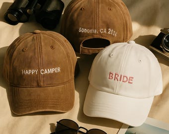 Custom Bride Squad Baseball Cap, Embroidered Bachelorette Party Hat