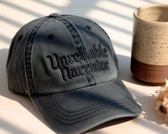 Unreliable Narrator Washed Dad Hat, Literature Gift