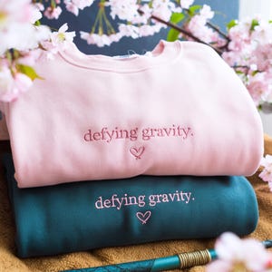 Embroidered Defying Gravity Wicked Sweatshirt, Aesthetic Changed For Good Tee, Wizard Of Oz Tee, Changed For Good, Wicked Defy Gravity Shirt