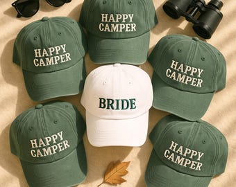 Embroidered Bachelorette Hat | Personalized Camp Theme Bridal Party Cap
