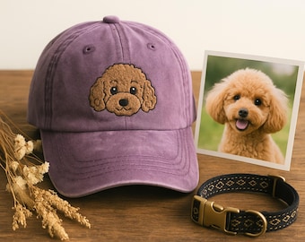 Embroidered Pet Portrait Hat, Custom Dog Photo Baseball Cap
