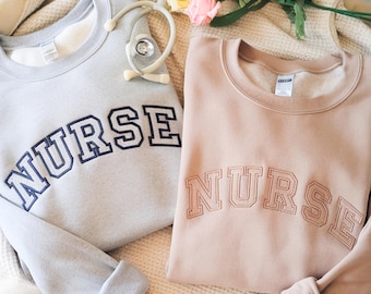 Embroidered Nurse Sweatshirt, Registered Nurse Gift