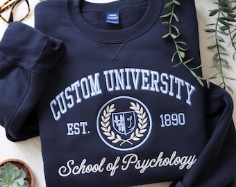 Custom Embroidered University Sweatshirt, College Gift