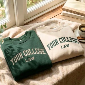Embroidered Custom Law School Sweatshirt: Personalized College Program Crewneck