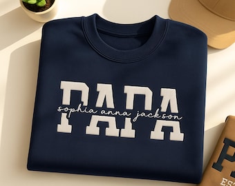 Personalized Dad Sweatshirt With Kid Names Hoodie , Fathers Day Gift, Birthday Gift for Dad,Christmas gift for New Dad , Cool Dad Sweater