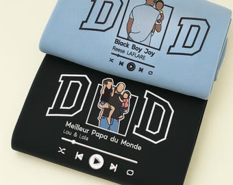 Custom Embroidered Photo Dad Sweatshirt, Christmas Gift