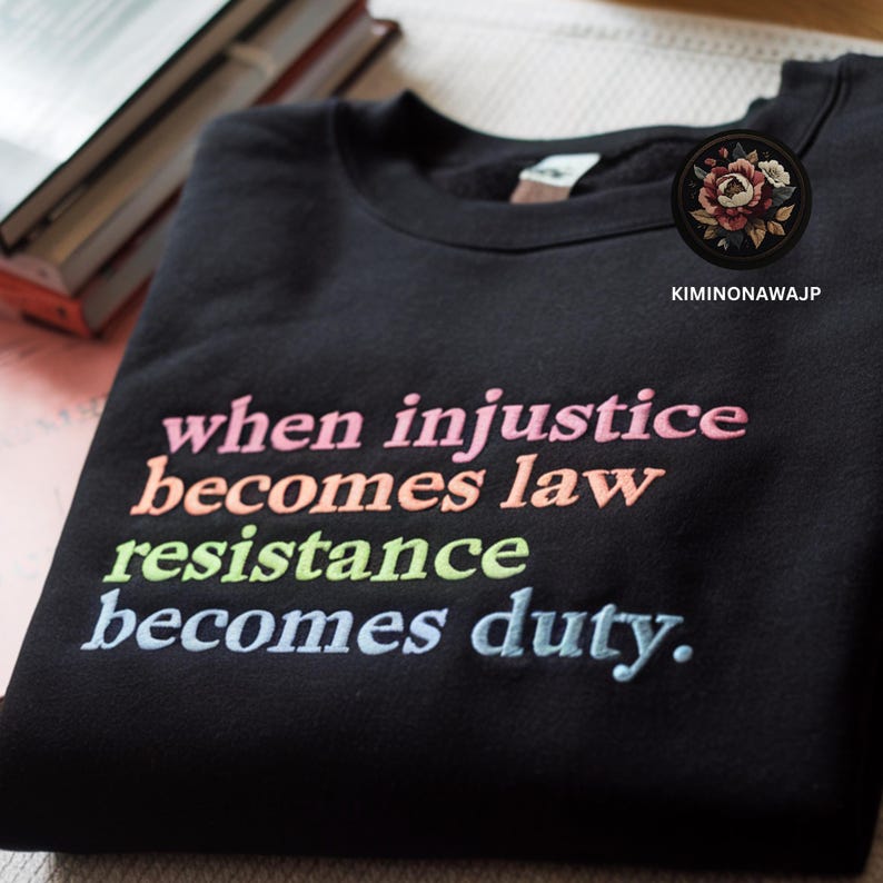Embroidered Social Justice Sweatshirt, Protest Human Rights Tee image 2