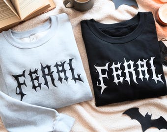 Feral Embroidered Sweatshirt – Custom Thread Colors, Gift