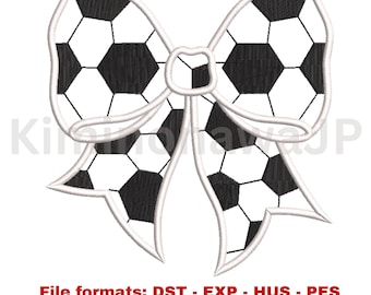 Applicazione di fiocco da calcio, disegno per ricamo a macchina (download immediato)