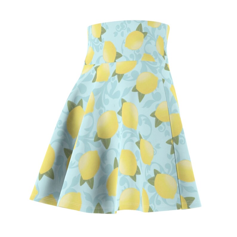 Lemon Print Short Dress High Waist Cheerleader Mini Skater A-line Skirts Women/'s Skirt XS-2XL