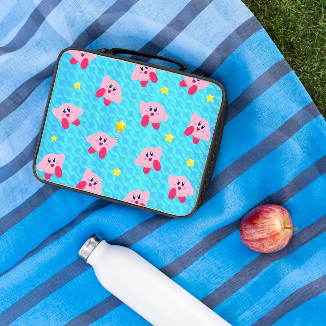 Back to School Kirby Lunch Box Blue Lunch Box Blue and Pink Etsy