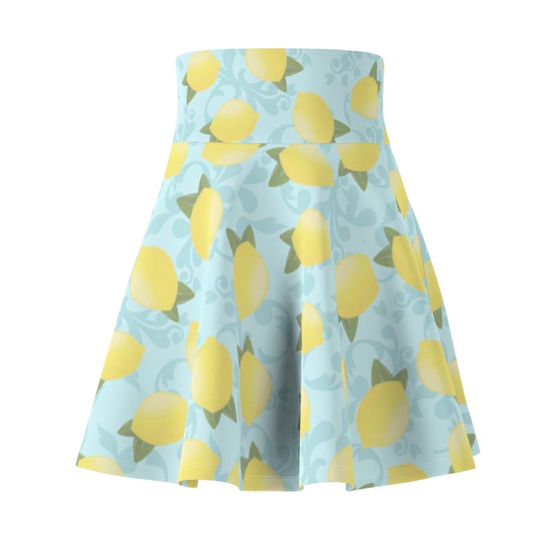 Lemon Print Short Dress High Waist Cheerleader Mini Skater A-line Skirts Women/'s Skirt XS-2XL