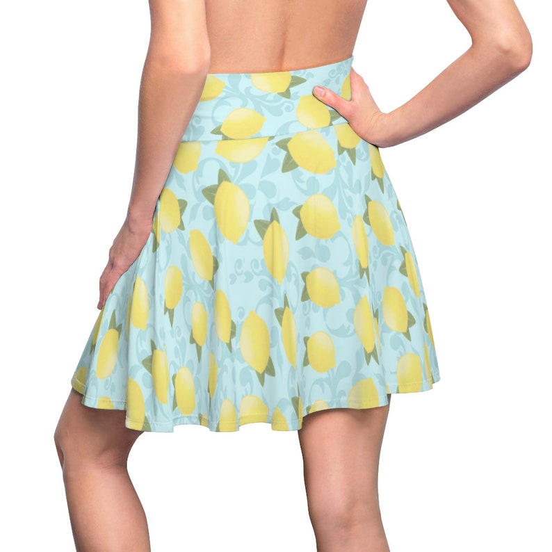 Lemon Print Short Dress High Waist Cheerleader Mini Skater A-line Skirts Women/'s Skirt XS-2XL