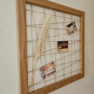 Schnurrahmen für Fotos (Eiche massiv) | Bilderrahmen für Fotos/Postkarten/Polaroids | Fotorahmen | Postkartenwand