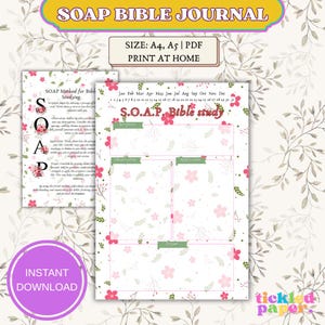 Floral SOAP Bible Study Template: Printable Scripture Journal (Digital Download)