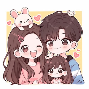 Individuelles Anime Portrait Auftragsarbeit | Benutzerdefinierte Chibi Portrait | Chibi Porträt | Paar Porträt | Familienporträt | Personalisiert | Nettes Geschenk