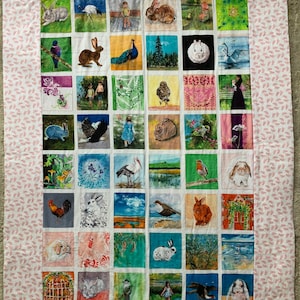 NATURE Quilt Panel Fabric Each image is 4 1/4&quot;x4&quot;