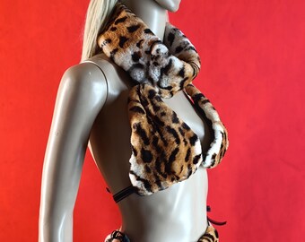 Foulard Femme Léopard épais Imitation Laine - Écharpe D'automne/hiver Avec Franges, Style Occidental Chaud - 9