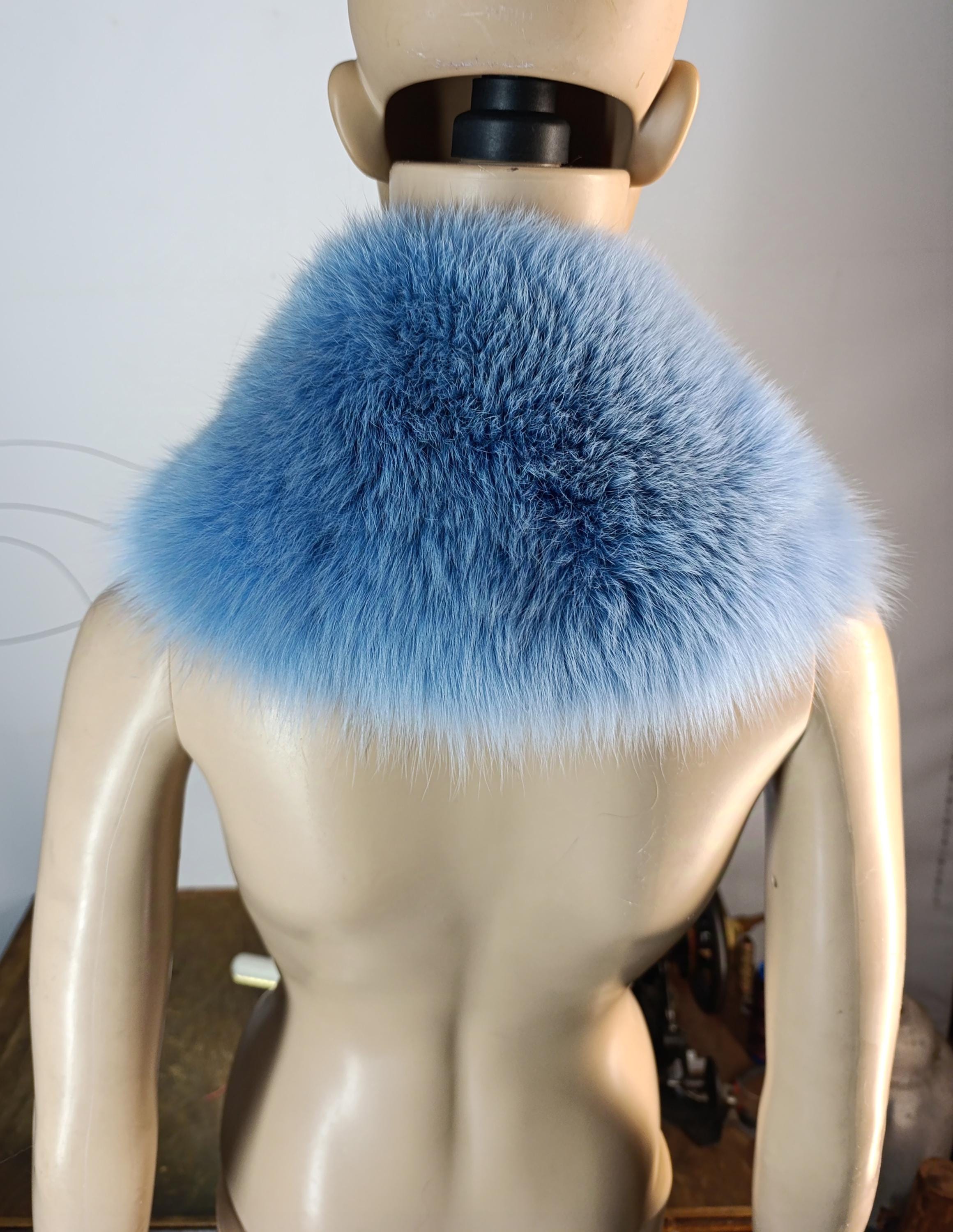 ファーフォックスブルーマフラー 47インチ/120cm（本毛皮） - Etsy 日本