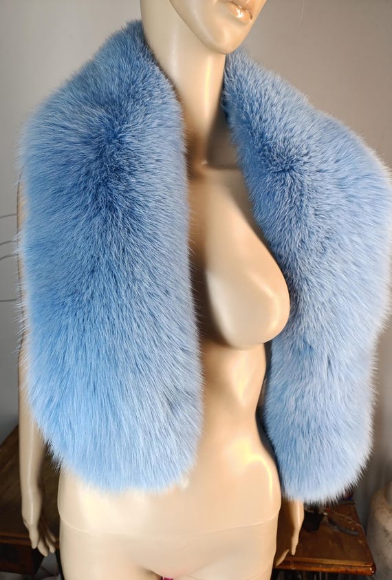 ファーフォックスブルーマフラー 47インチ/120cm（本毛皮） - Etsy 日本